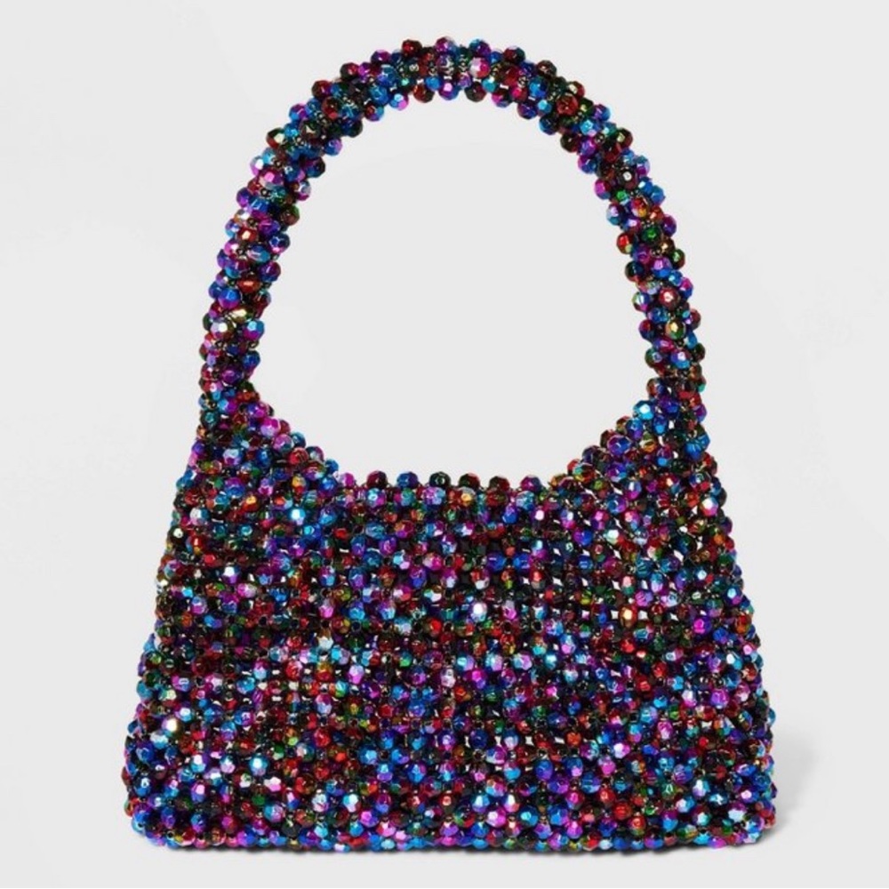 Iridescent multicolored clutch purse